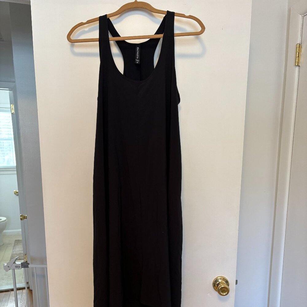 ATHLETA Black Racerback High Low Tank Maxi SP